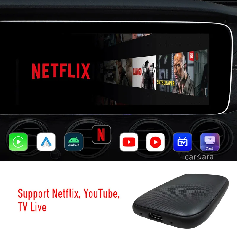 Бърза връзка, безжичен видеодонгл Android, CarPlay AI Box, адаптер за стрийминг на видео YouTube, Netflix, авто TV приемник за iPhone