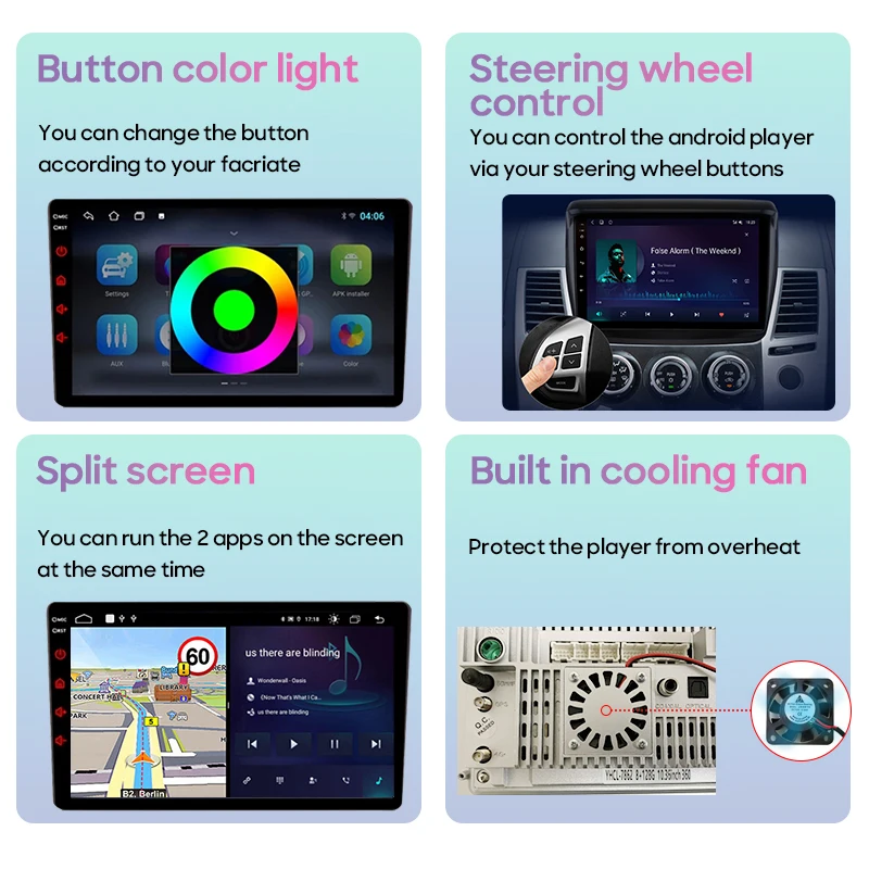 Qualcomm За Mitsubishi L200 5 2018 - 2020 Авто Радио, Видео, Мултимедиен Плеър с Android GPS Навигация Авторадио Сензорен Екран WIFI