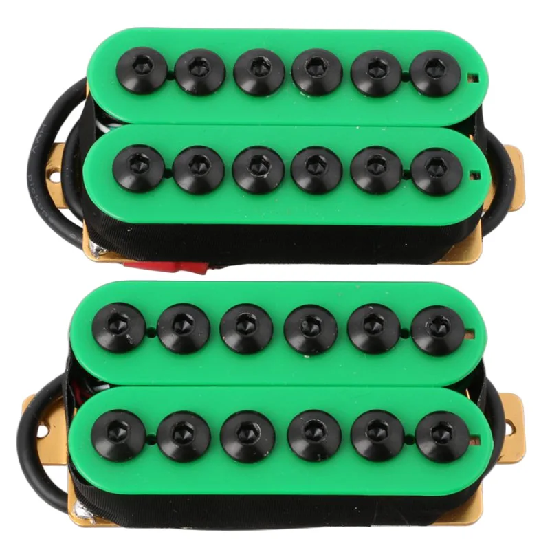 2 елемента Двойна макара електрически китари Хамбакер Звукосниматель Мост и лешояд Керамичен магнит Нашественик Стил Пънк Зелен