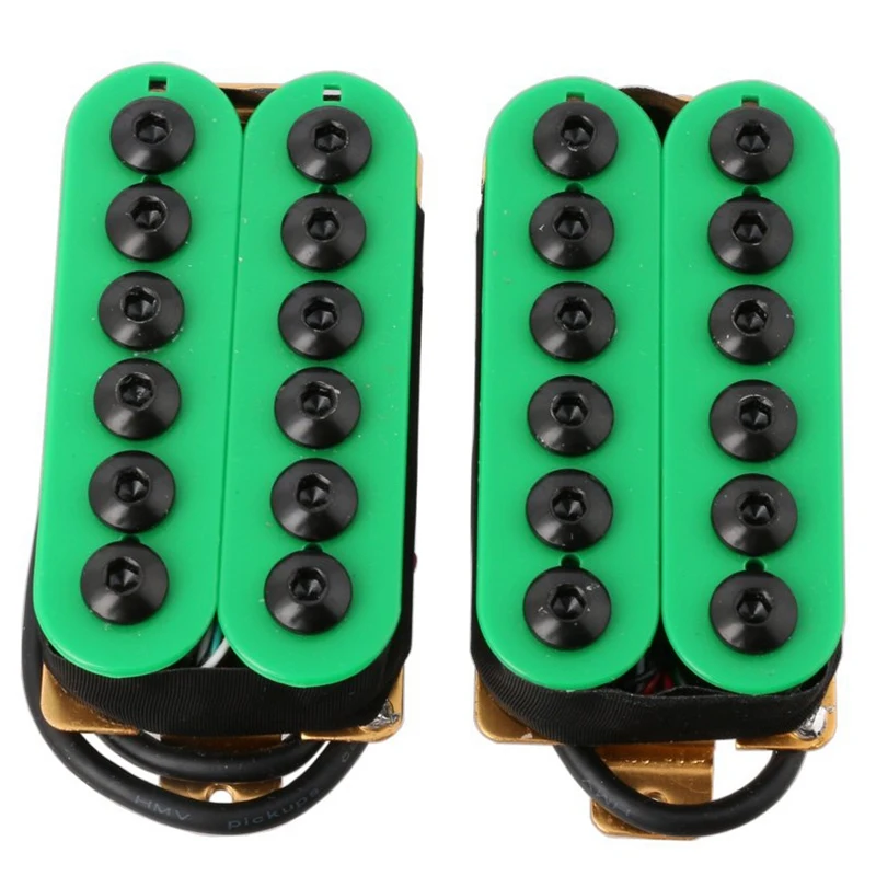 2 елемента Двойна макара електрически китари Хамбакер Звукосниматель Мост и лешояд Керамичен магнит Нашественик Стил Пънк Зелен