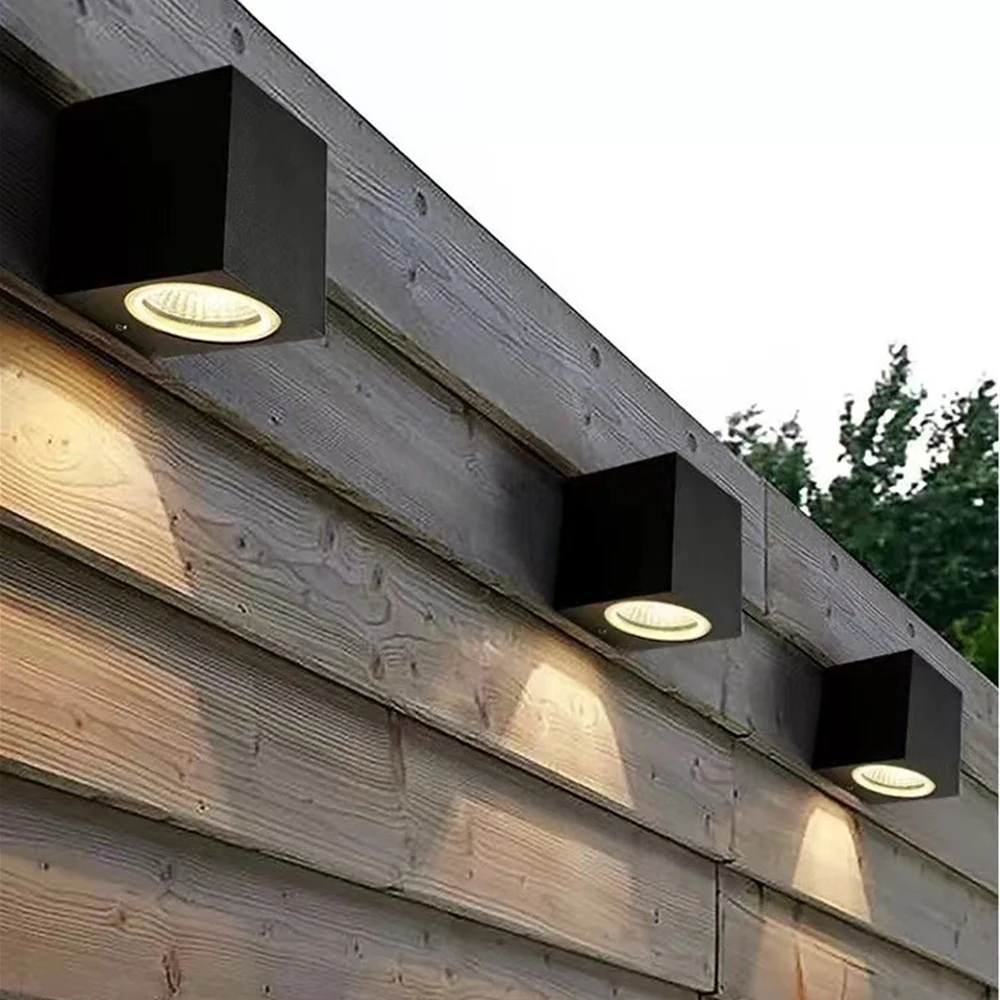 Основа от 2 ЕЛЕМЕНТА външни непромокаеми стенни тела, Градинска веранда Стенно осветление Led осветление стена Алуминий AC86-265