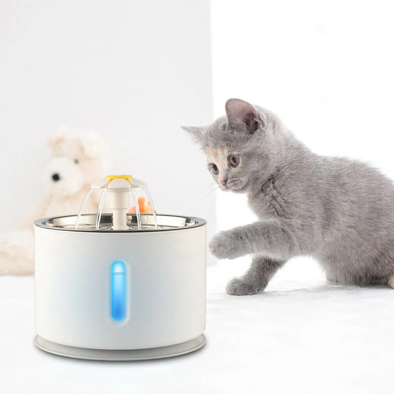 Автоматични електрически фонтан за домашни любимци обем 2,4 л; Диспенсер за пиене котки/ кучета с филтър, Автоматичен диспенсер за пиене котки/ кучета