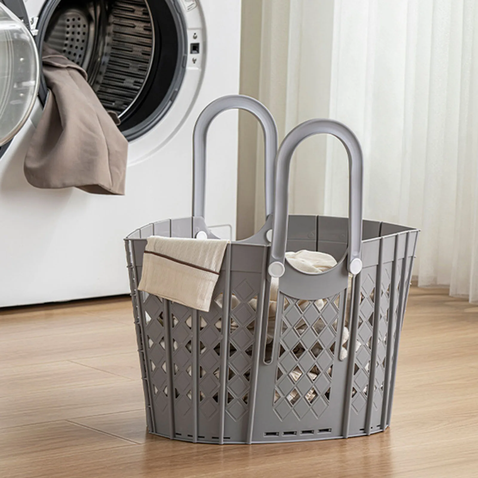 Сгъваема кошница за дрехи в банята Здрав органайзер за съхраняване на мръсно бельо запазване на място за общежитието на колежа или у дома