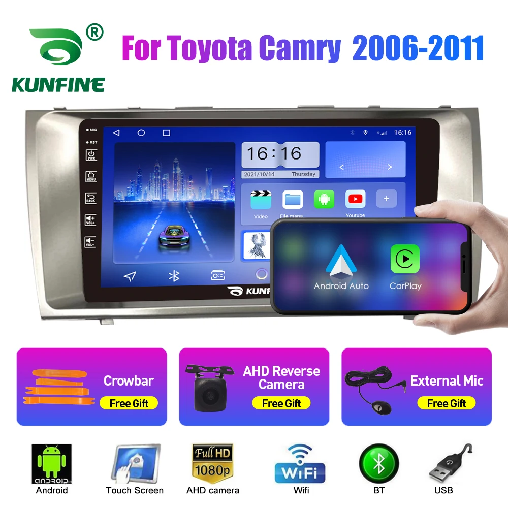 Автомобилното Радио, За Toyota Camry 2007-2011 2Din Android Восьмиядерный Кола Стерео DVD Плейър GPS Навигация Мултимедия Android Auto Carplay
