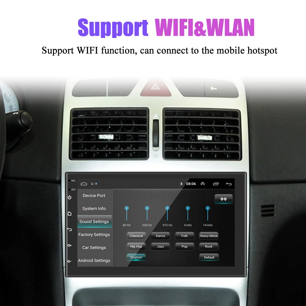 Мултимедиен плеър, Bluetooth и WIFI За радио MirrorLink Carplay 7/9/10 Инча, GPS, Android 10,0 2 Din микрофон FM-Приемник