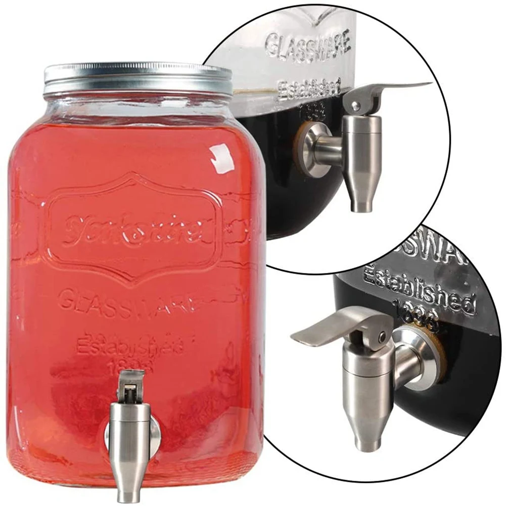 Диспенсер за напитки от неръждаема стомана, издръжлив на взаимозаменяеми кран с нажимным крана, 2 опаковки