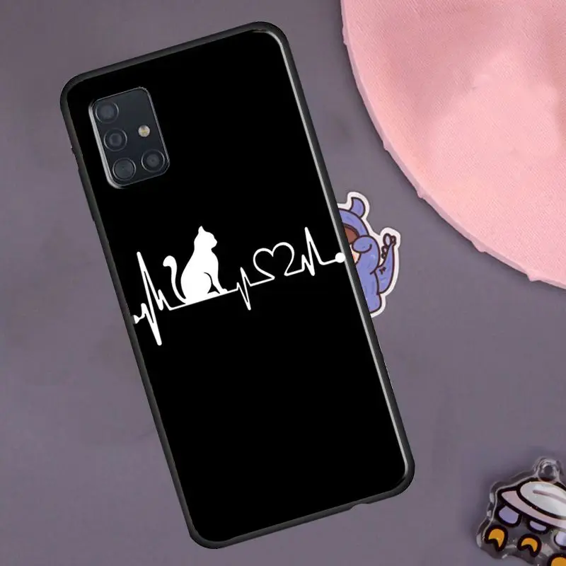 Калъф Cat Heartbeat За Samsung Galaxy A12 A32 A42 A52 A72 А01 A02S A40 A50 A70 A20e A21S A11 A31 A51 A71
