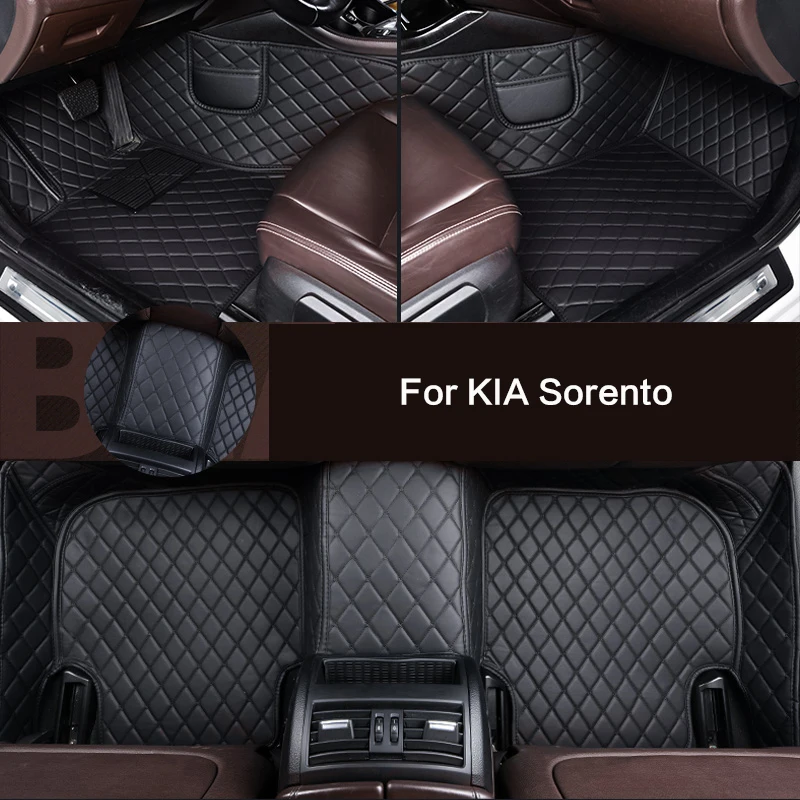 Обичай автомобилни постелки, специални автоматични накладки за краката, автомобилни килими, кожена подложка за KIA Sorento, автомобилни аксесоари