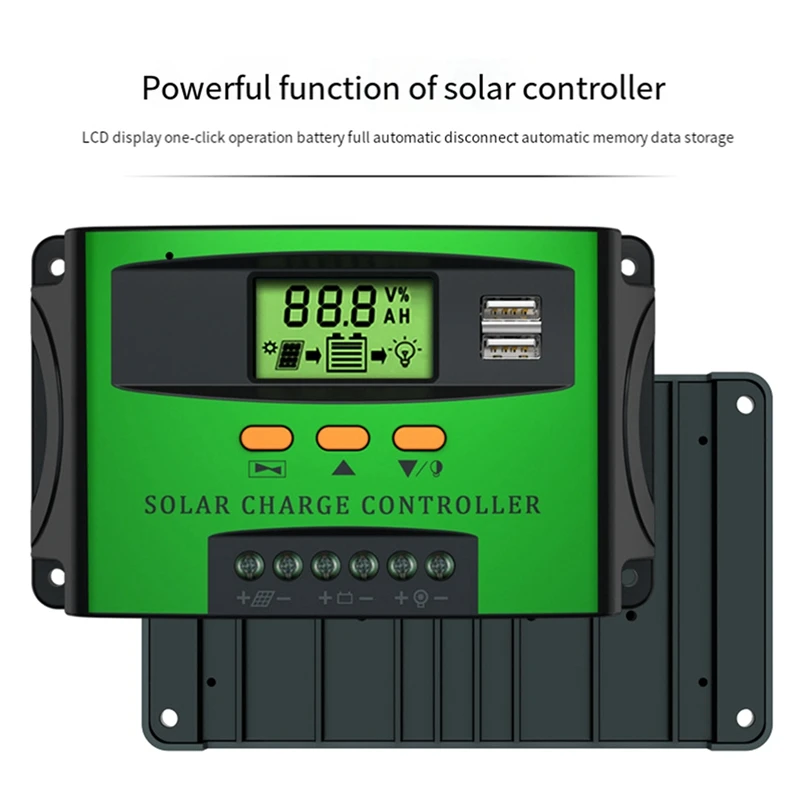 1 бр 60A PWM Слънчев контролер на заряд на Зелено ABS + алуминий за слънчеви панели Regulador