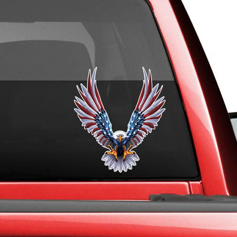 4X Автомобили Стикер Летящият Ястреб Auto Truck USA Eagle на ПЕТ Flag Стикер На предния Капак Етикети
